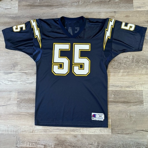 Vintage Champion San Diego Chargers Junior Seau jersey navy yellow men size 44